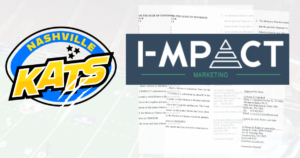 Image of Nashville Kats logo and I-MPACT Marketing logo along with a screengrab of the lawsuits