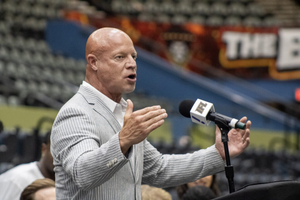 IFL commissioner Todd Tryon during Media Day of IFL Championship